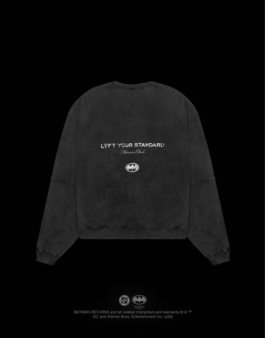 トップス LYFT BATMAN VINTAGE CREWNECK SWEAT BLACK