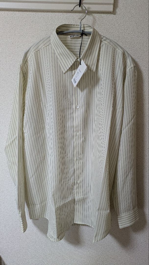 【新品】AURALEE SUPER FINE WOOL STRIPE SHIRT
