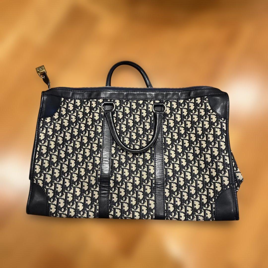 ディオール　ハンドバッグ　トロッター柄　ジャガード　ヴィンテージ　金具