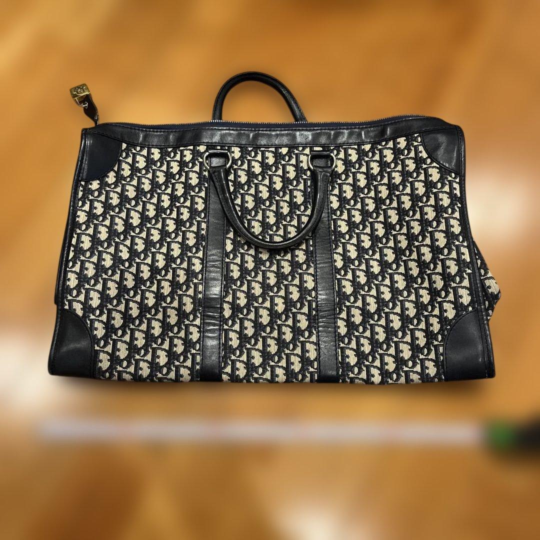 ディオール　ハンドバッグ　トロッター柄　ジャガード　ヴィンテージ　金具