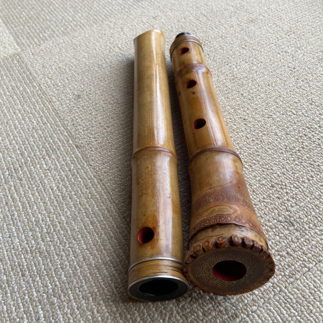 234尺八本体 一尺八寸管春山銘竹製