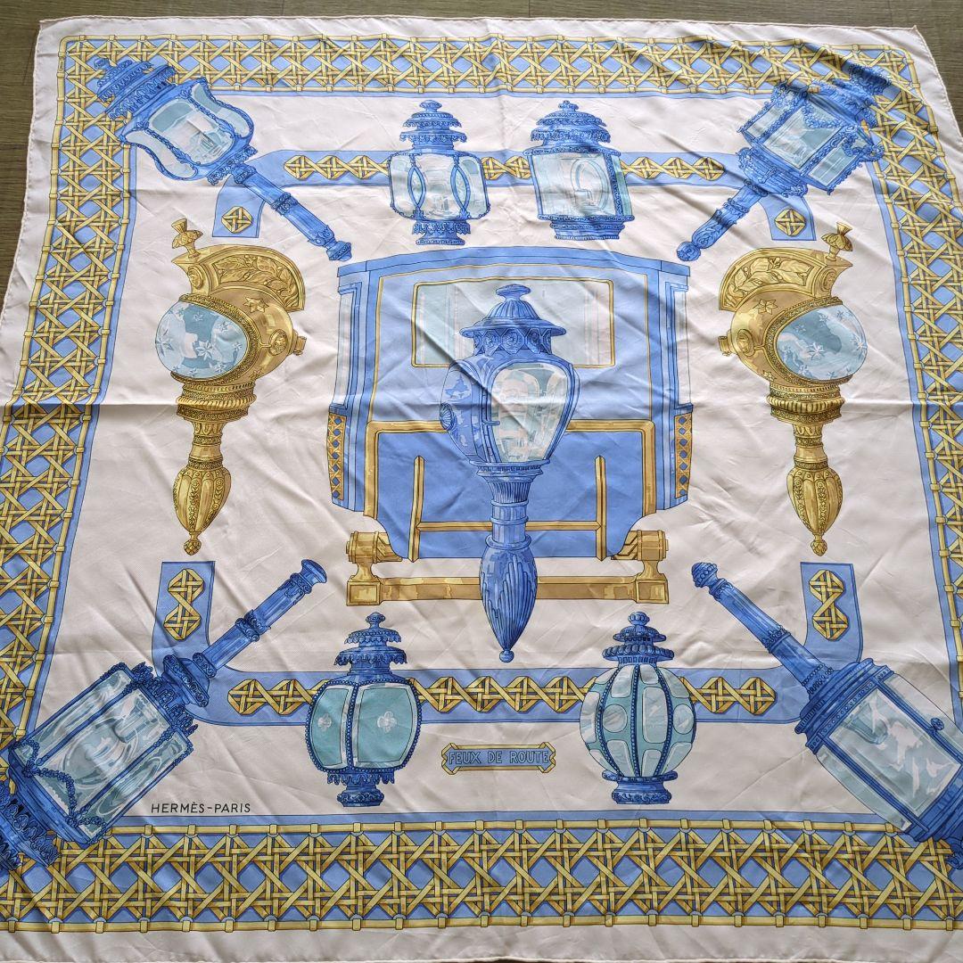 エルメススカーフカレ90 ランタンブルー