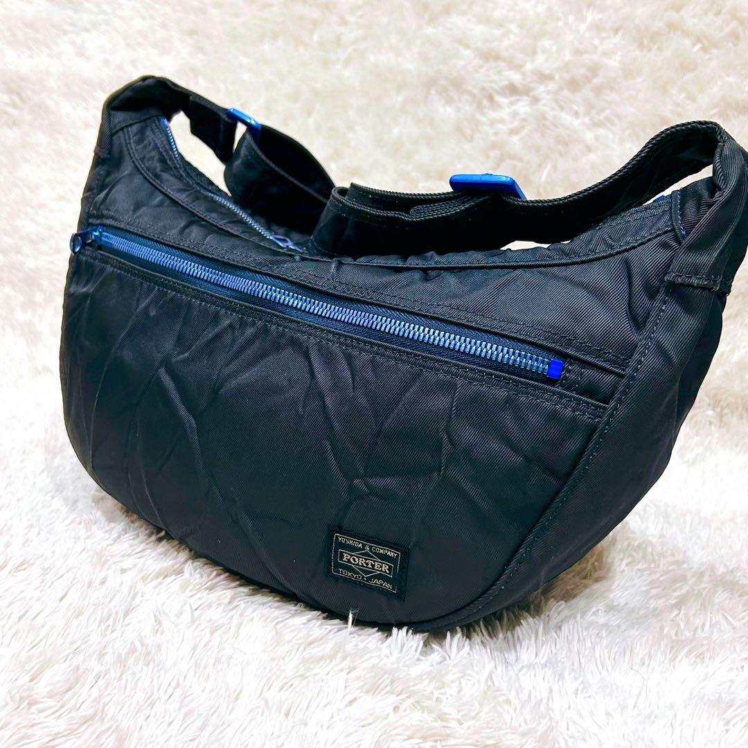 希少 美品✨PORTER RIDE ライド ショルダーバッグ シワ加工 三日月