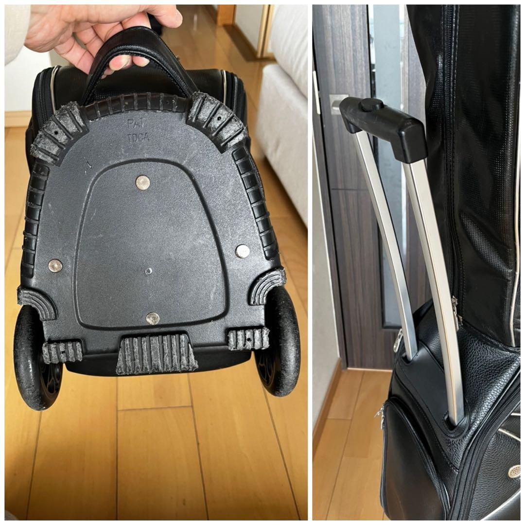 良品希少　マンシングウェア　キャスター付きキャディバッグ　9型　シニア　電車移動