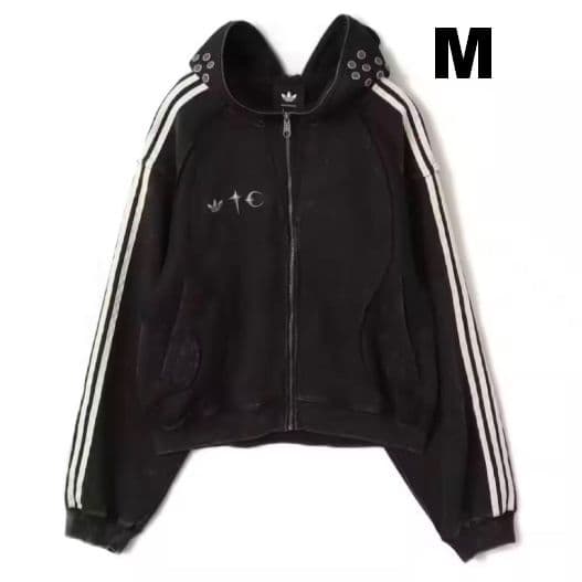 Thug club × adidas zipup パーカー ブラック - メルカリ