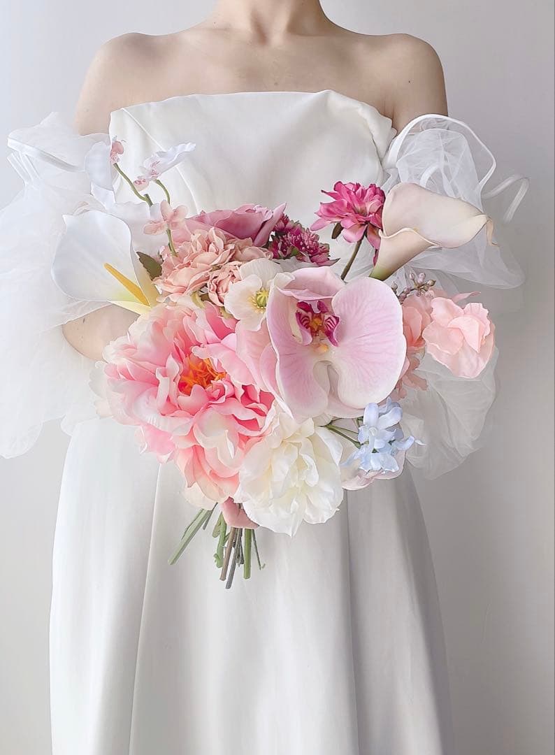 アーティフィシャルフラワーブーケ 胡蝶蘭 前撮り 結婚式 ウェディング