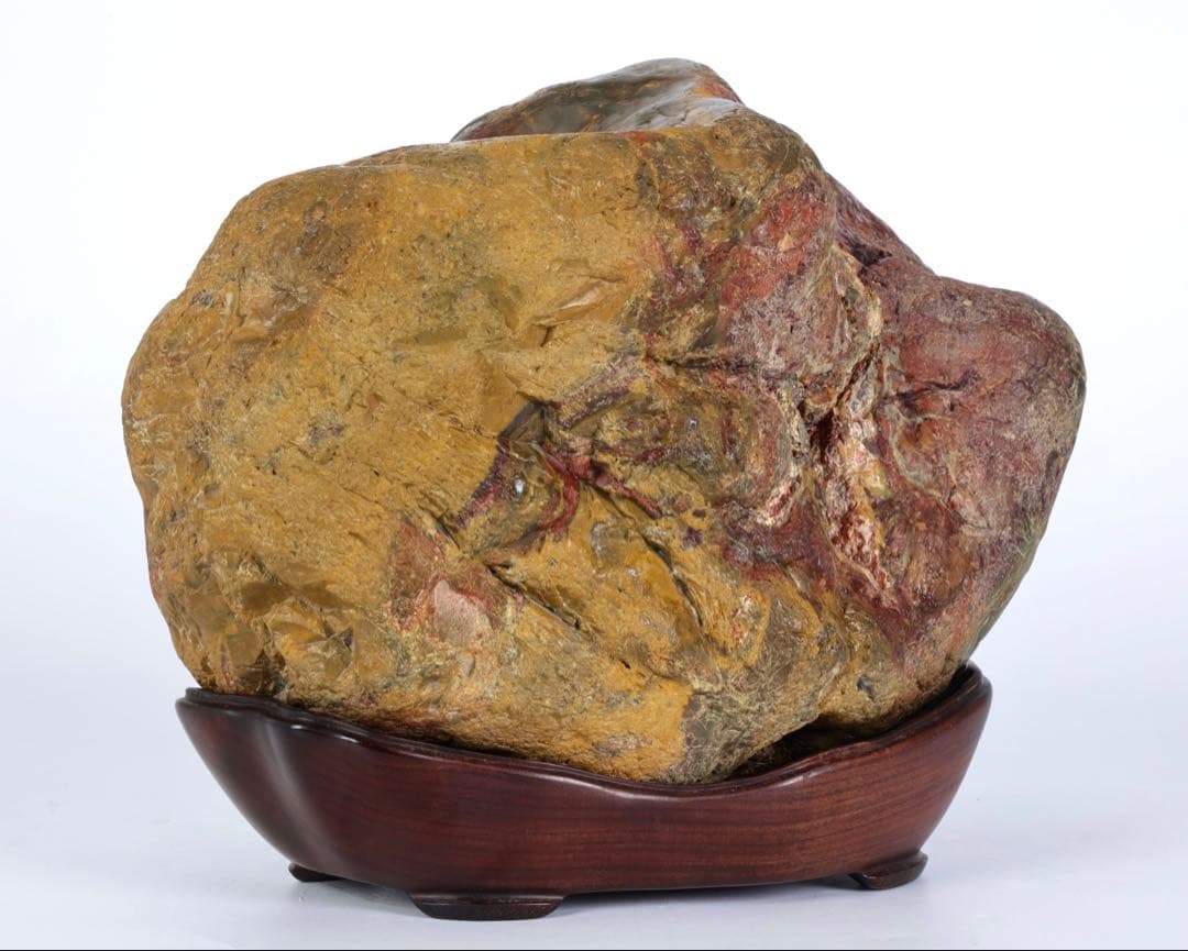 岐阜県産【土岐石】8.5kg 共箱付 台座付 水石 鑑賞石 天然石 美石 飾石