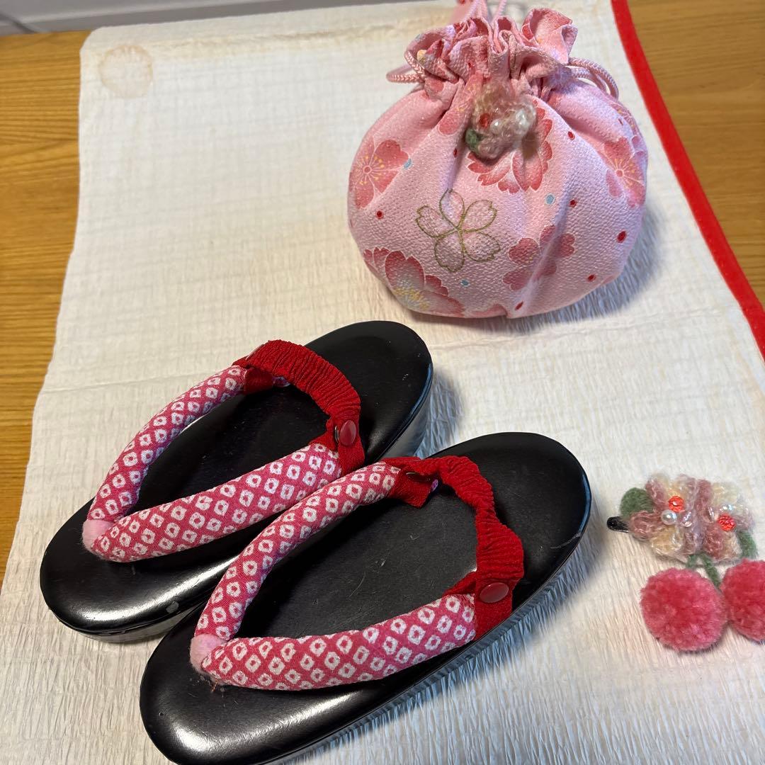 七五三　JAPAN style 三歳　 着物被布六点セット