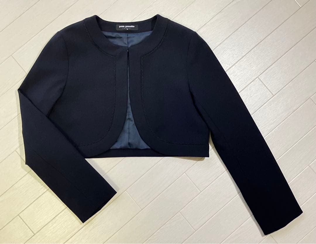 ポンポネットジュニア L/160 お受験 卒服 ボレロ ワンピース 2点セット