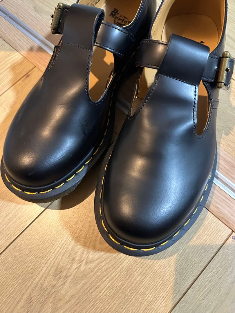 【美品】ドクターマーチン POLLEY Tバーシューズ UK5 ブラック