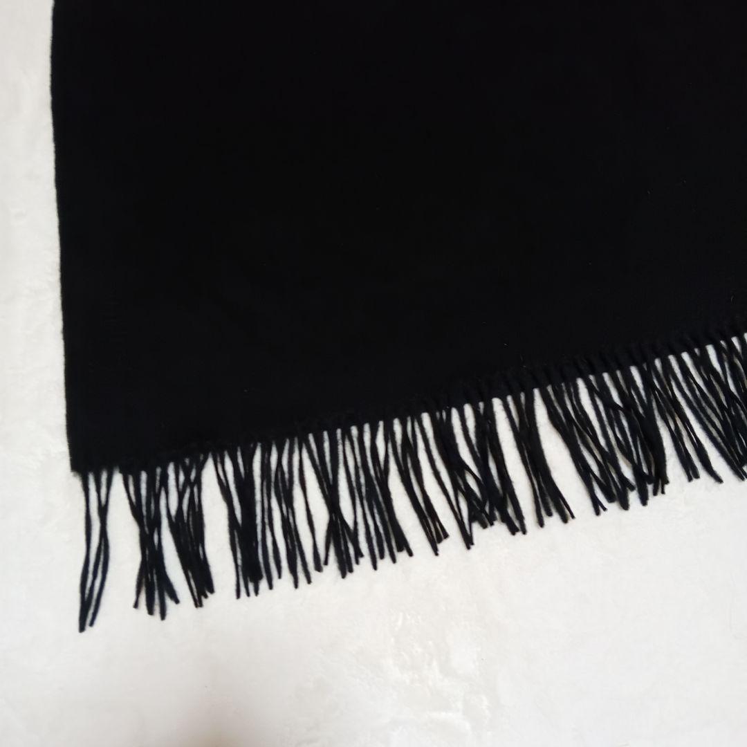 【カシミヤ100%】【ミンク・フォックスファー】tiedeur ポンチョ 黒 F