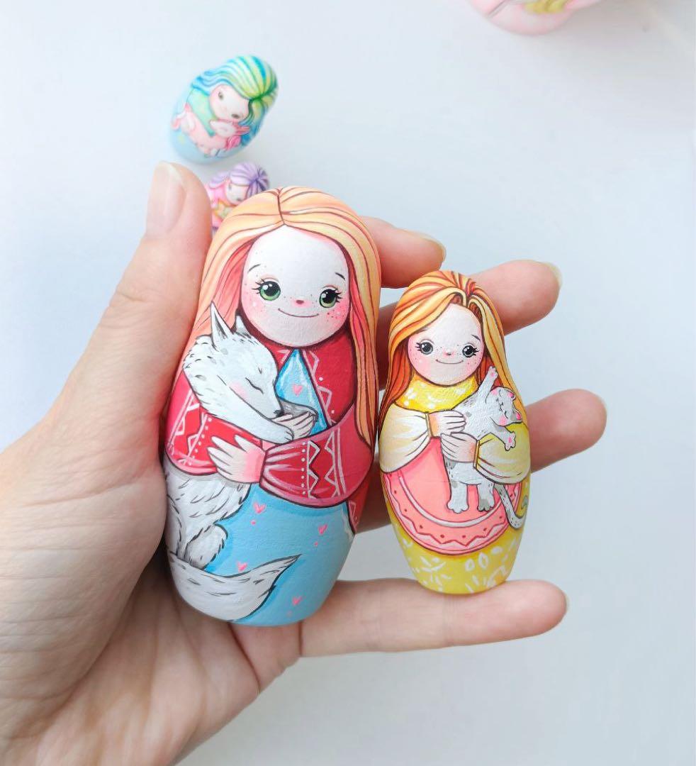 baron様専用】ロシア☆起き上がりこぼし猫, バラライカ&妖精