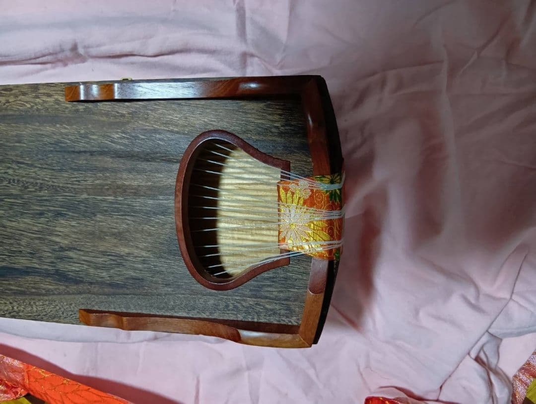 和琴 13弦琴 183cm 琴柱／琴爪入れ／猫足／丸袋付き【引き取り歓迎】