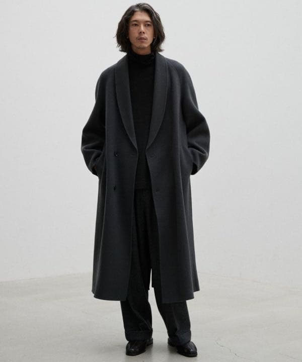 Super 140s SHAWL COLLAR CAPE COAT Super COAT