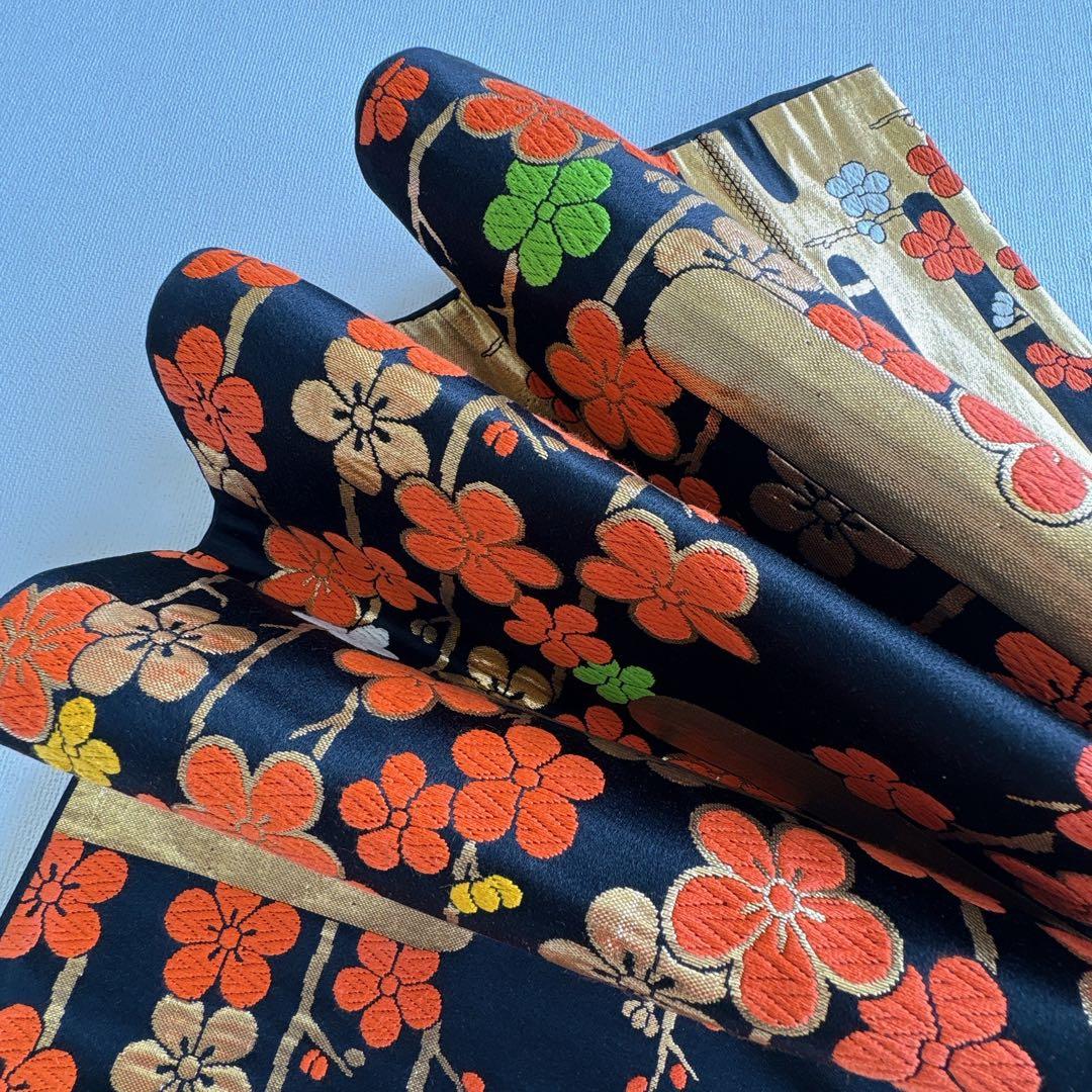 七五三　7歳女の子　フルセット　きものピンク　帯黒地　正絹　簡単半襟　7281