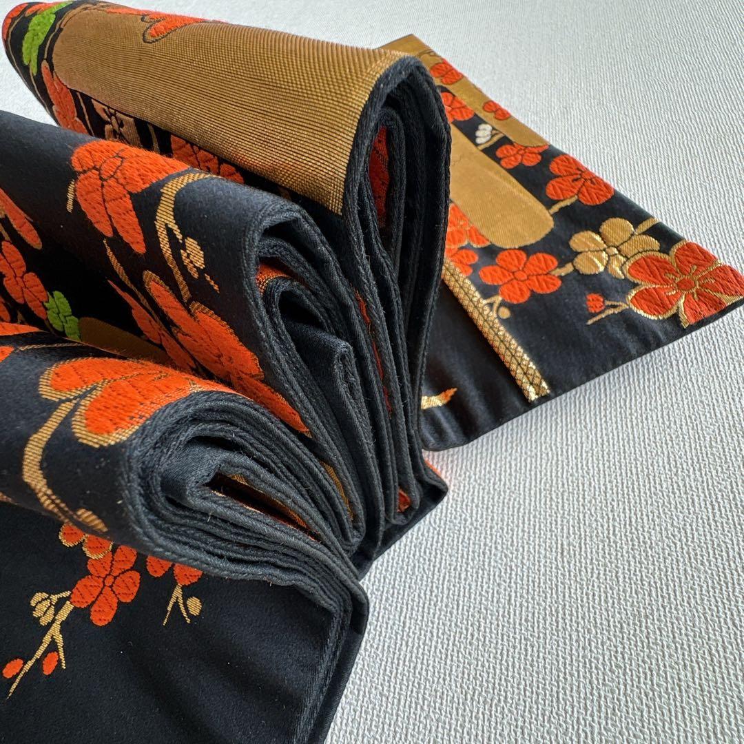 七五三　7歳女の子　フルセット　きものピンク　帯黒地　正絹　簡単半襟　7281