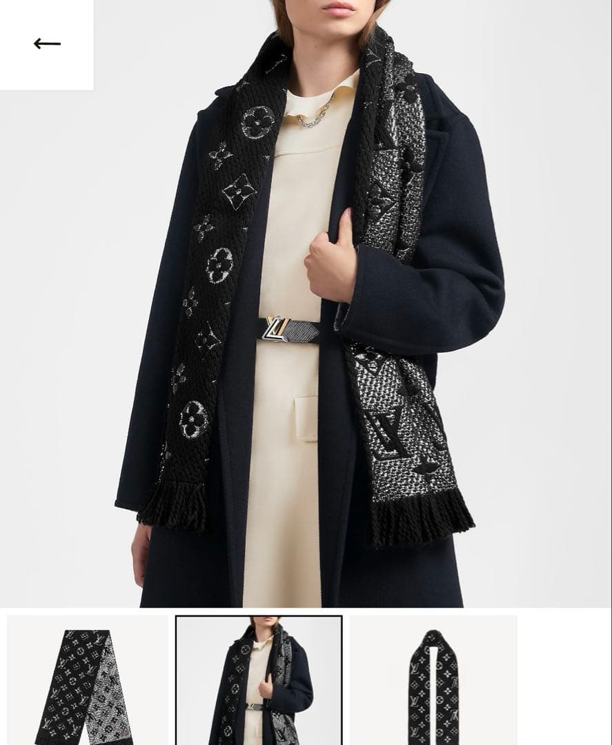 LOUIS VUITTON ブラック マフラー