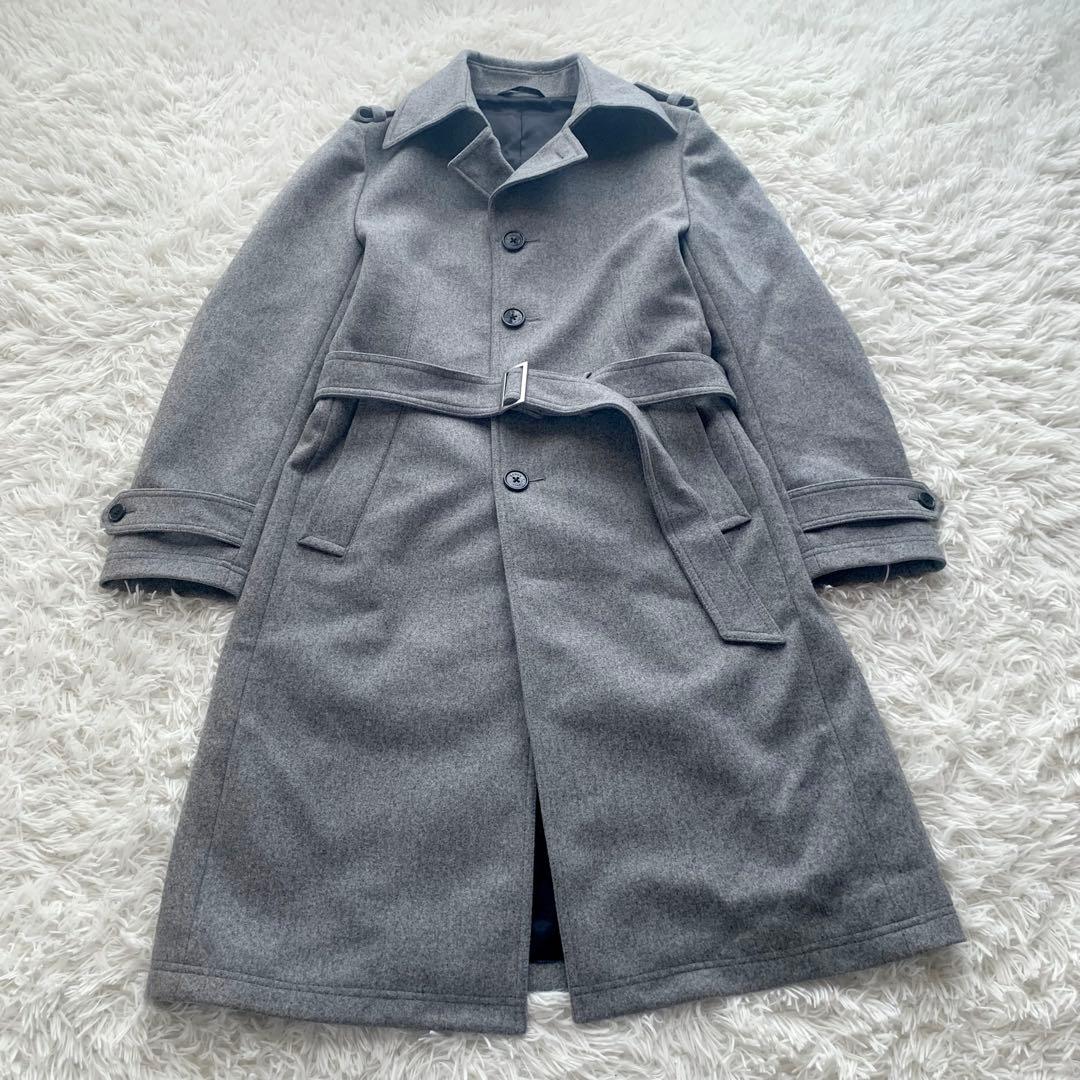 【極美品】EPOCA UOMO コート ステンカラー カシミヤ混 ベルト ロング