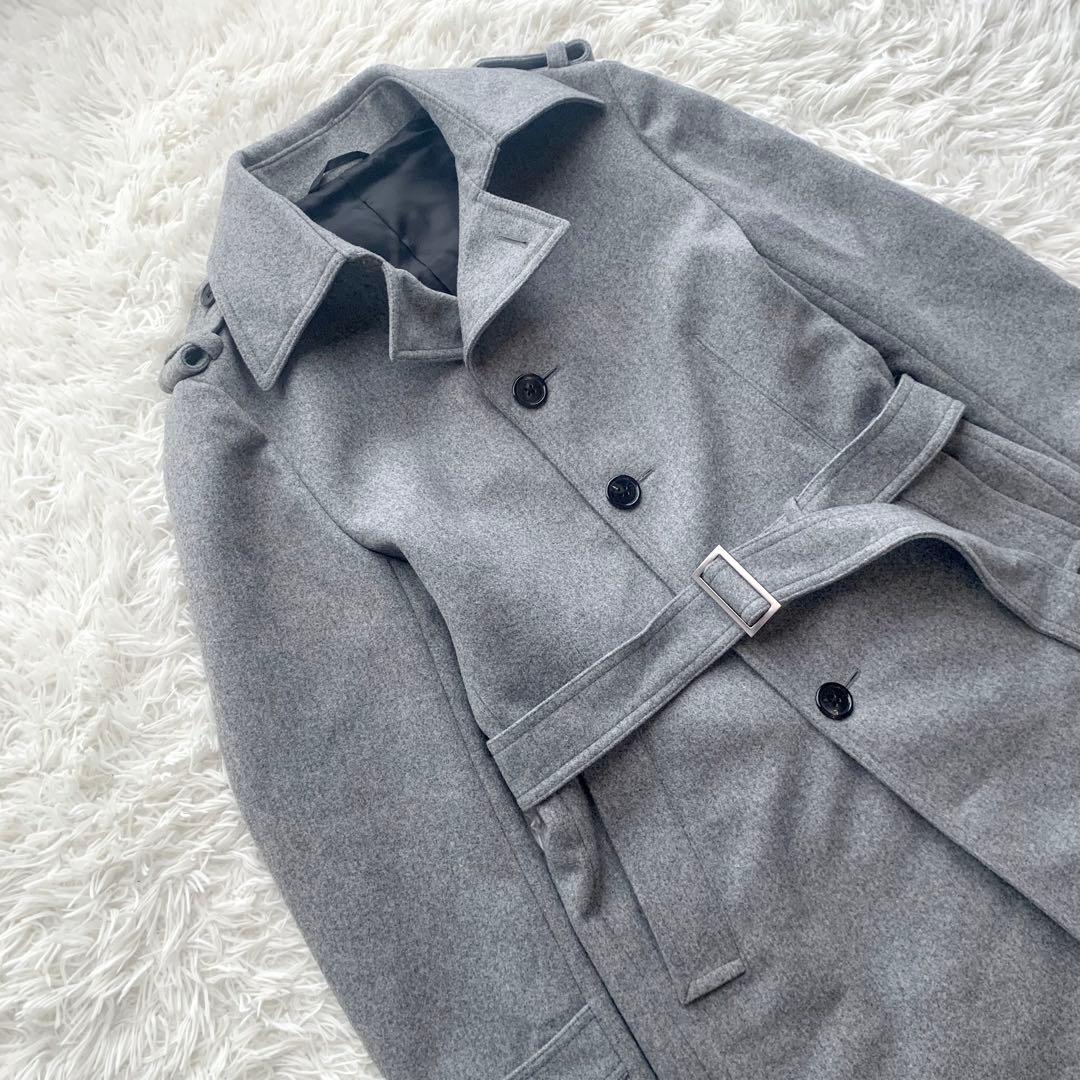 【極美品】EPOCA UOMO コート ステンカラー カシミヤ混 ベルト ロング