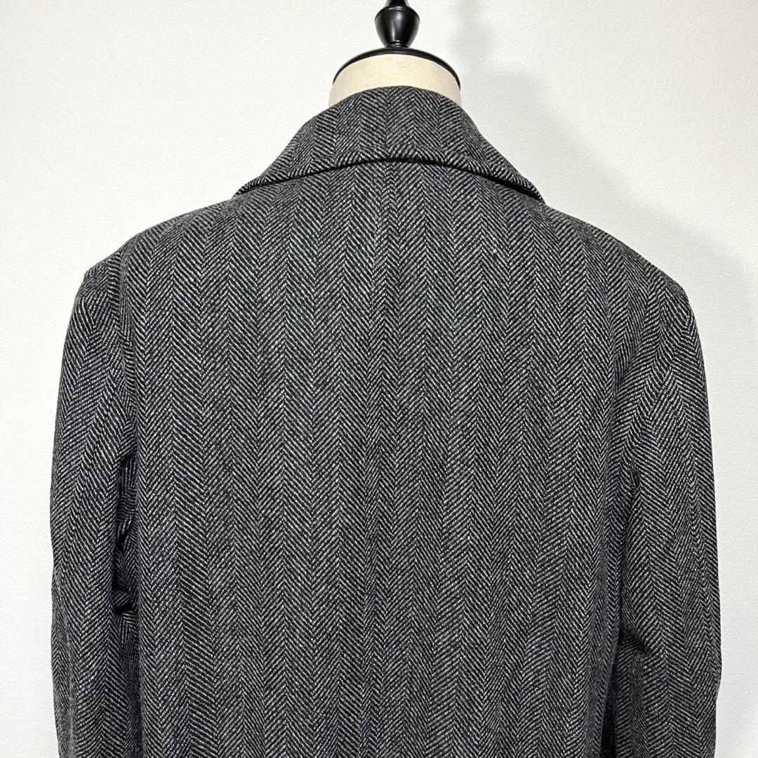 HERNO ダウン チェスターコート ヘリンボーン レイヤード グレー 46