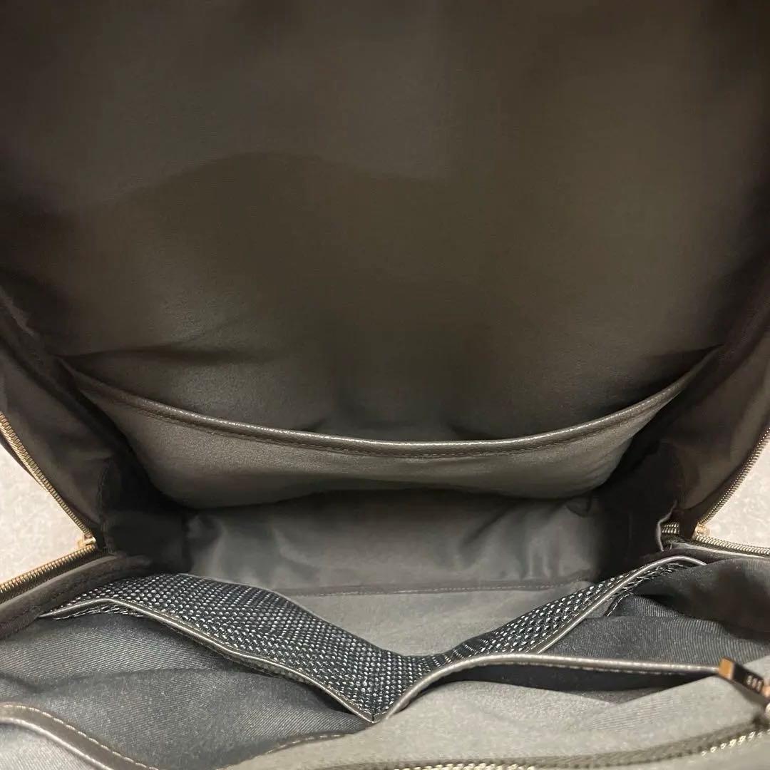 【美品】 ビジネスレザーファクトリー スリムバックパック 牛本革 A4 オリーブ