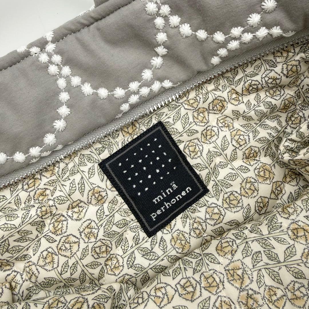 【未使用級】ミナペルホネン タンバリン ショルダーバッグ グレー L