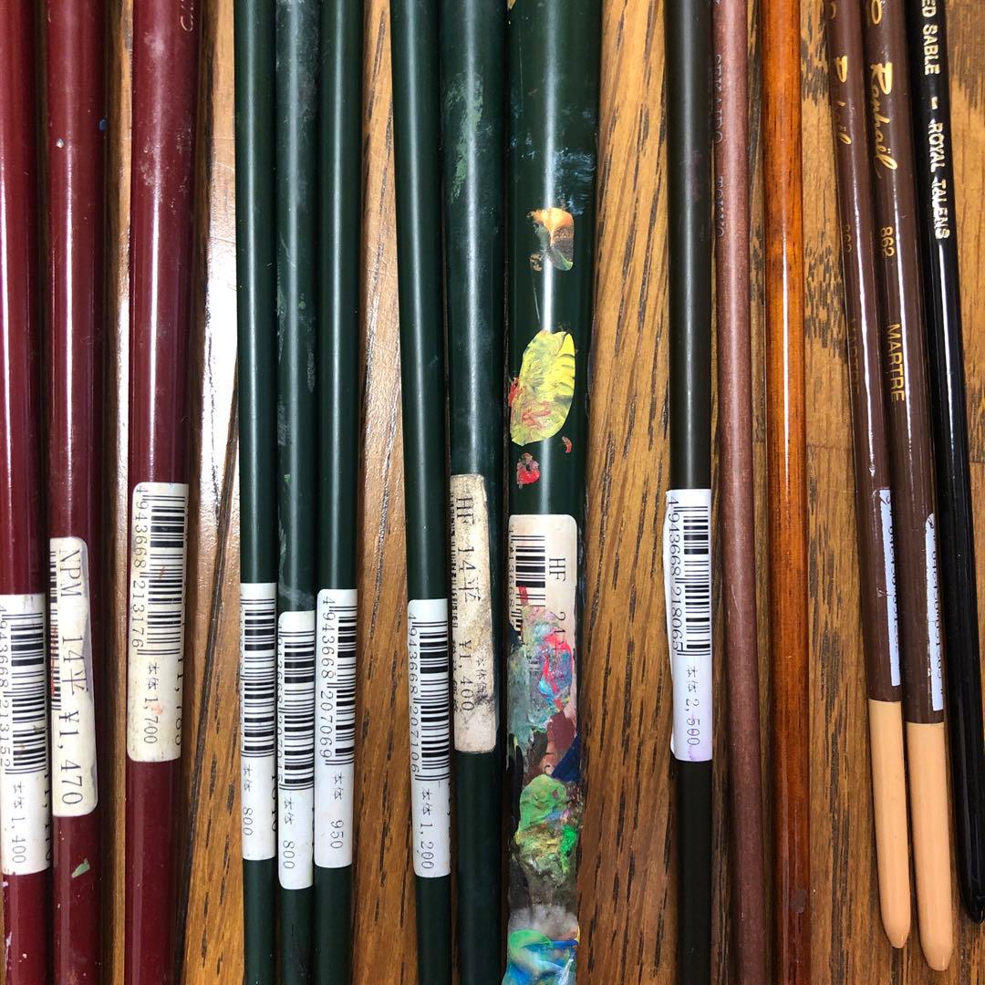 名村油彩筆25本ラファエル・レンブラント・刷毛【34本セット】オイル3本セット