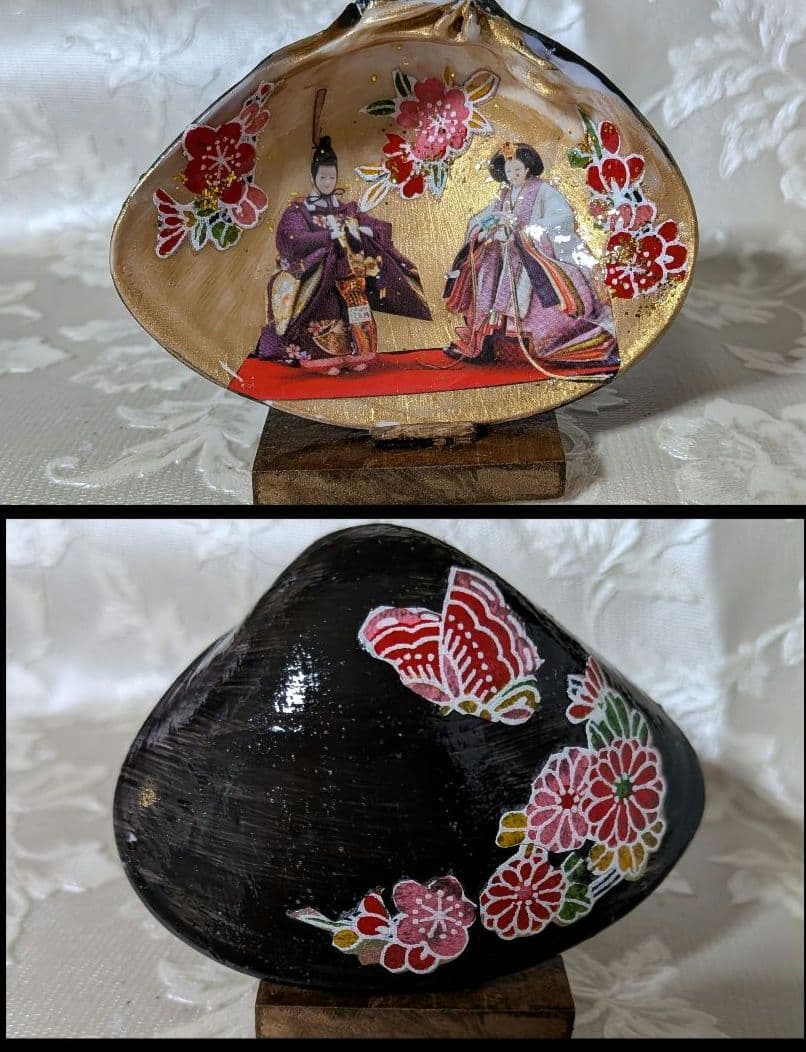 貝雛様&羽子板雛様❁デコパージュ