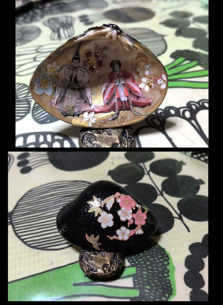 貝雛様&羽子板雛様❁デコパージュ