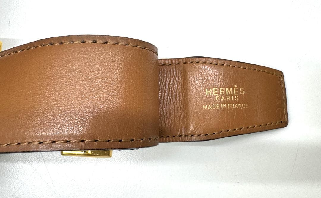 HERMES ヴィンテージ コンスタンス Hバックル ベルトゴールド×ブラック