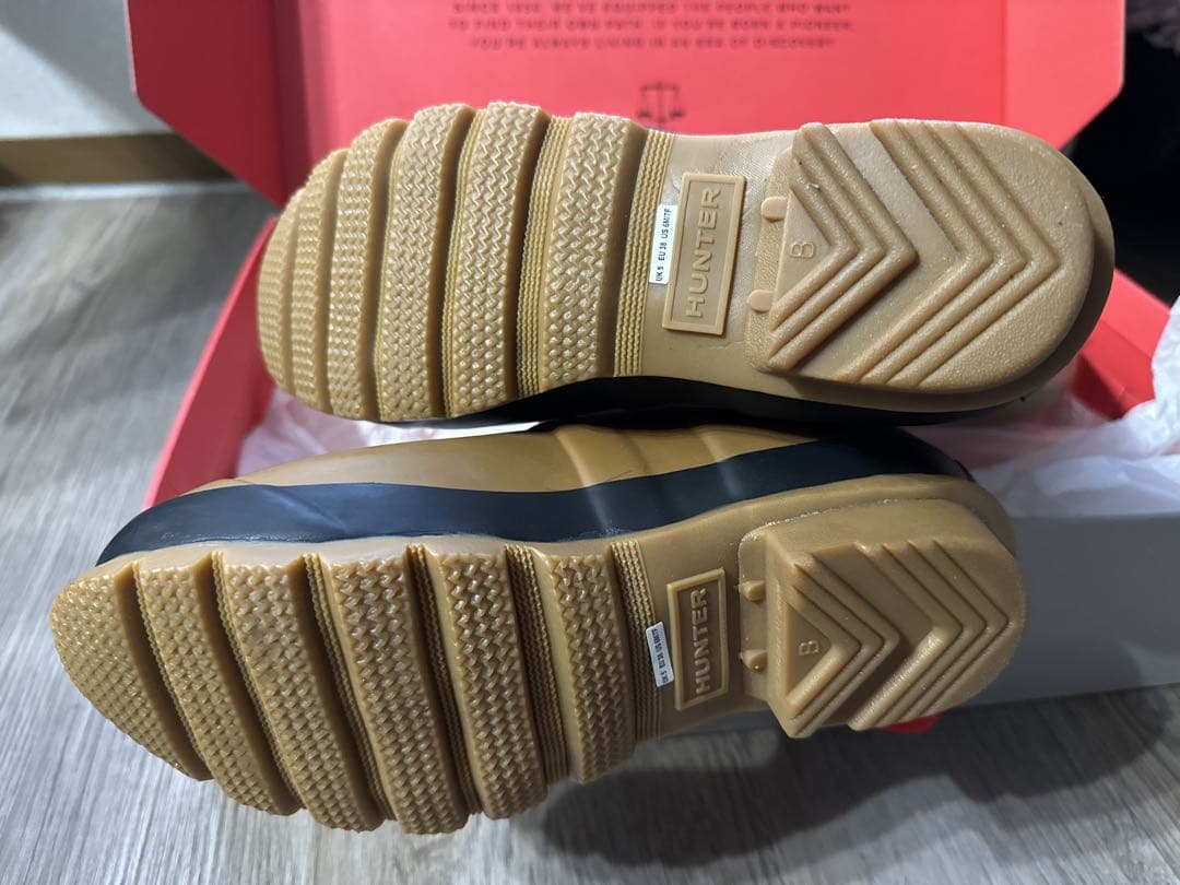 HUNTER ブラウン長靴 ジッパー付き