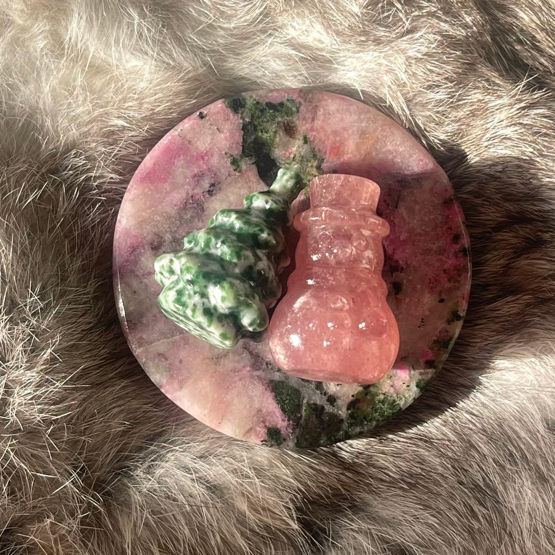 クリスマス お得セット ストロベリークォーツ ツリーアゲート ピンクコバルト