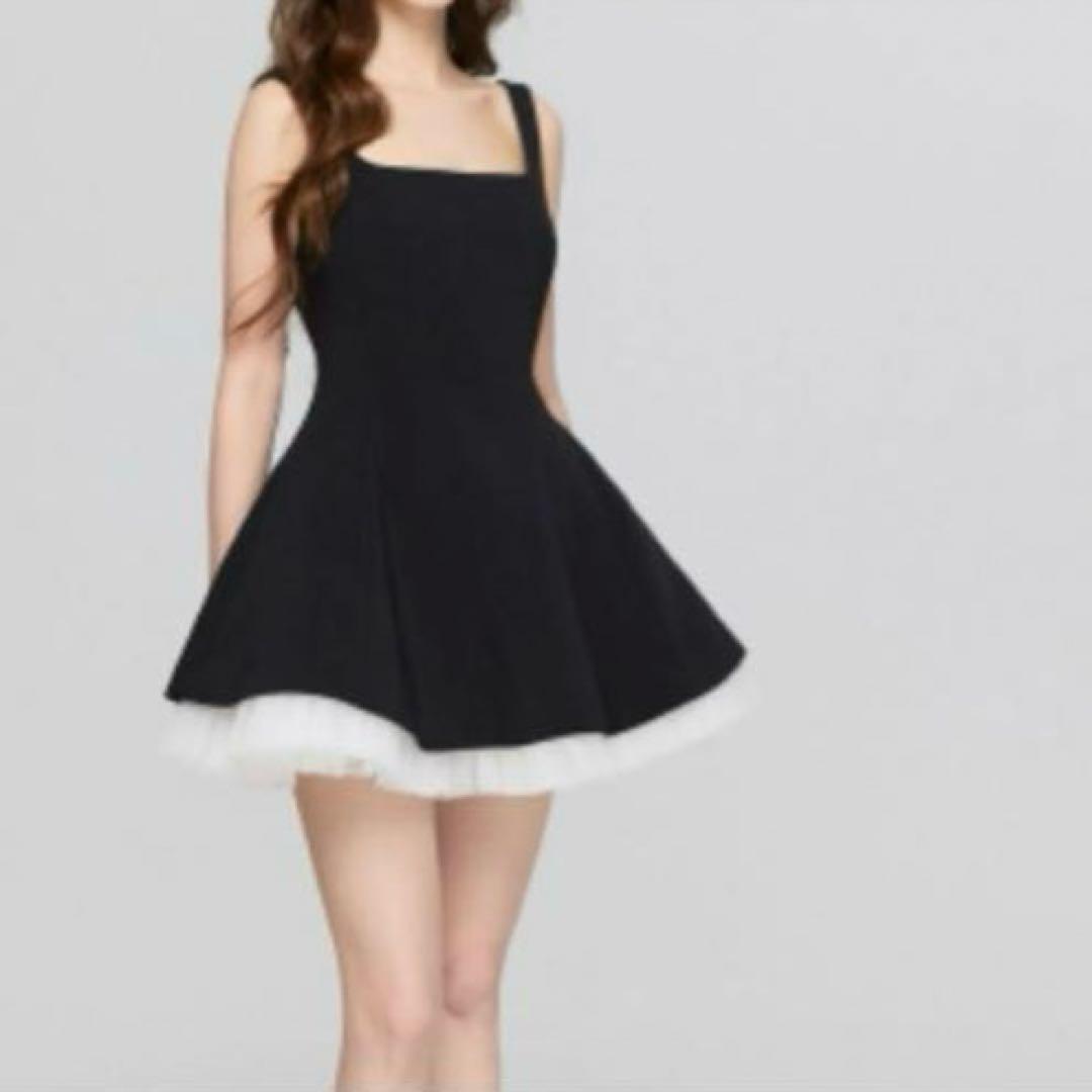 muu】ミニワンピース/ドレス/フレア/ノースリーブ/ブラック/XS/新品