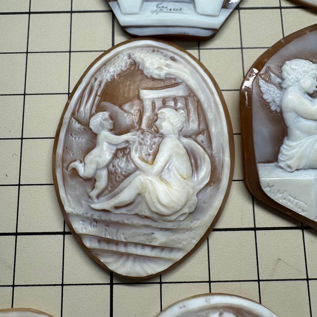 カメオ　１０点セット　ハンドメイド　シェル　刻印あり