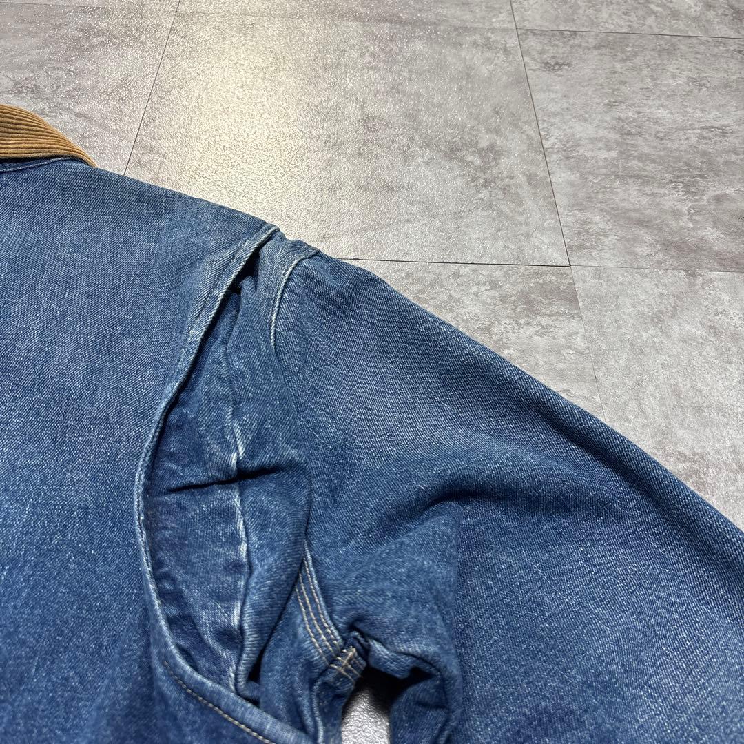 90s ラルフ　裏地赤ネル　XL 短丈ボックス　極上の色落ち　アタリ　襟コーズ