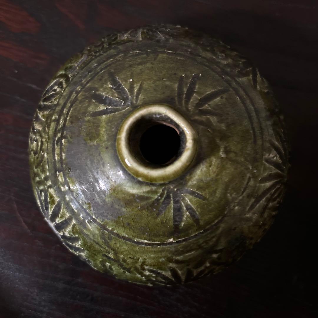 織部油壺 明治大正　花器　古民具 古瀬戸　志野　古伊万里 検:白洲正子.李朝