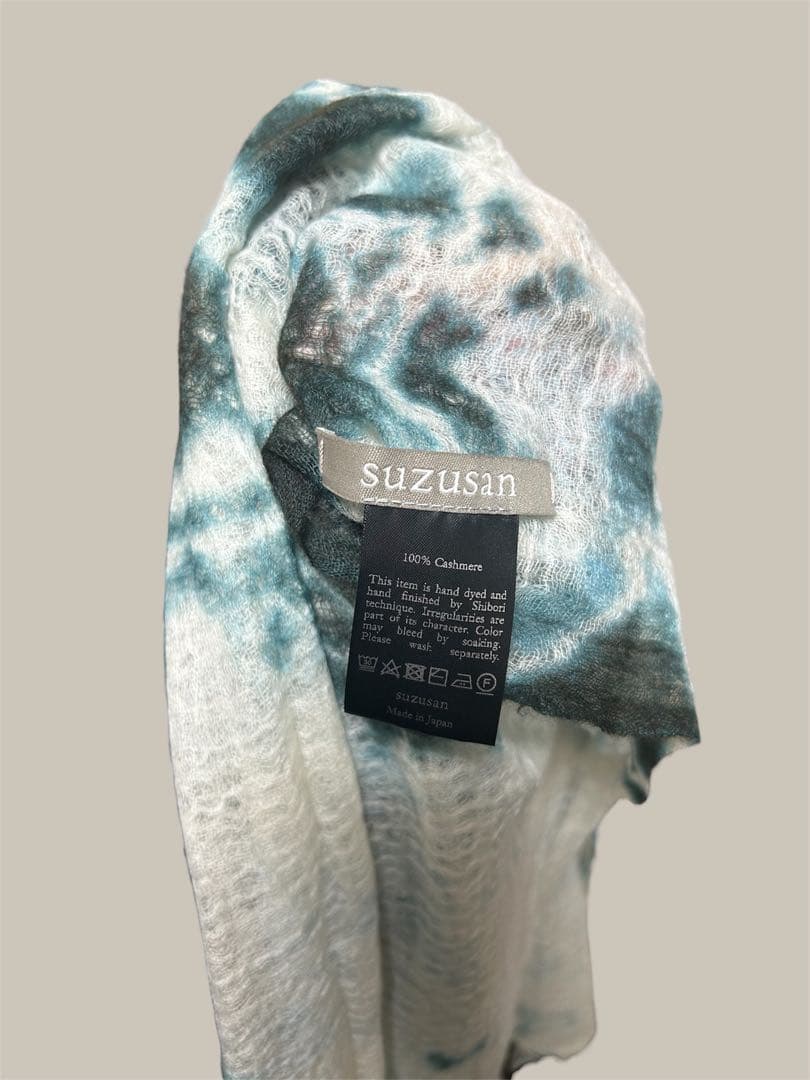 suzusan タイダイ柄 ストール カシミヤ100%