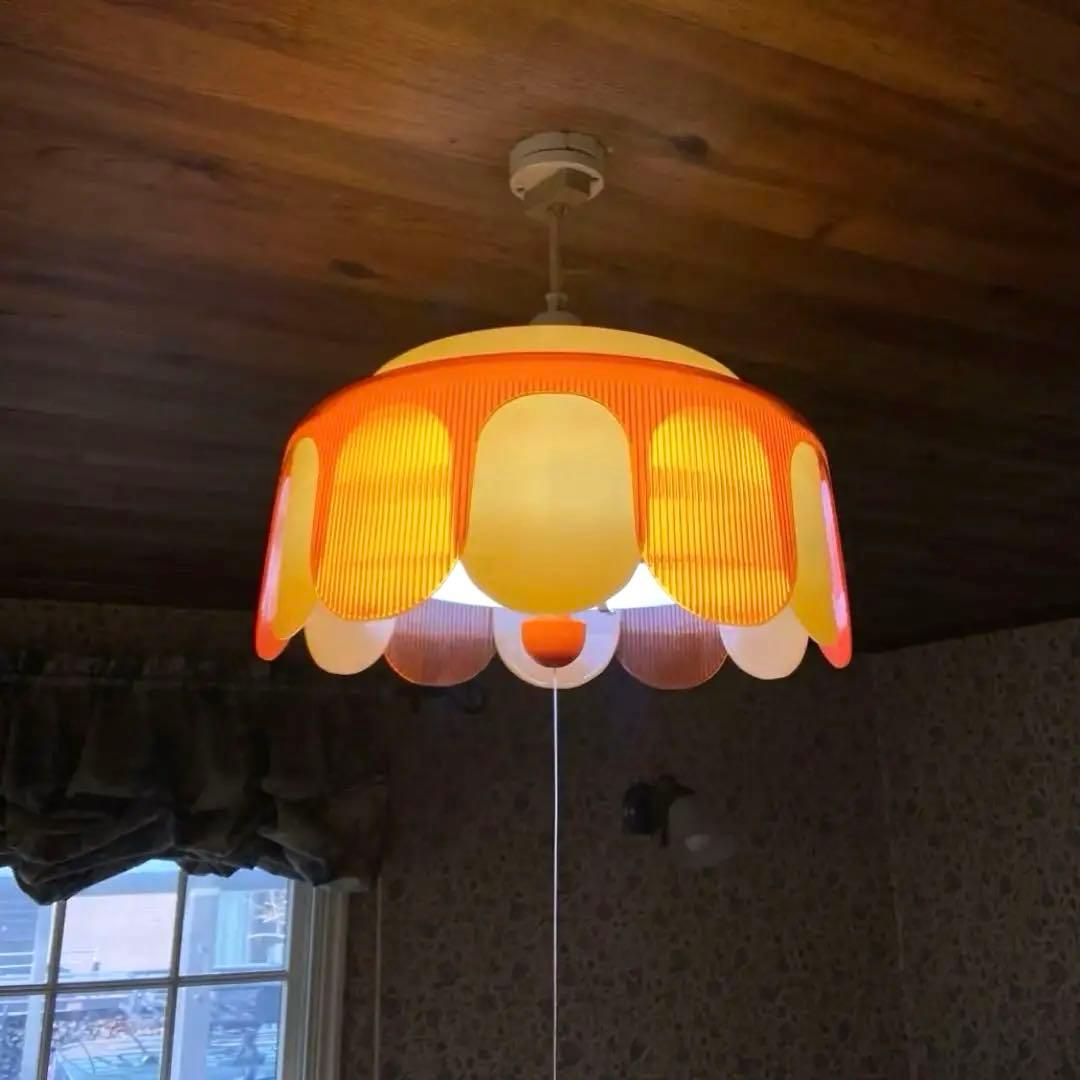 昭和レトロ 70's ペンダントライト 当時物 レトロポップ照明 - メルカリ