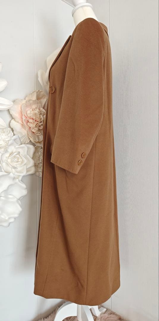 最高級ピュアカシミア100%マックスマーラ ダブル ロングコート 希少44サイズ