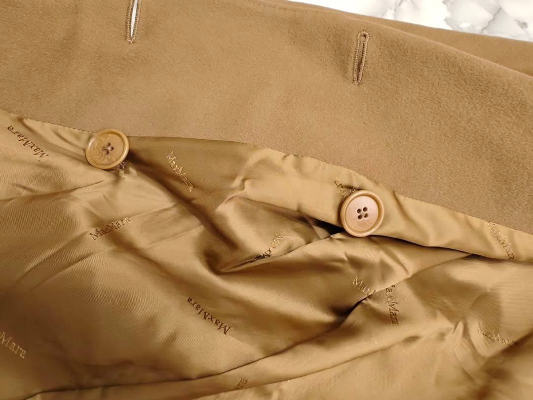 最高級ピュアカシミア100%マックスマーラ ダブル ロングコート 希少44サイズ