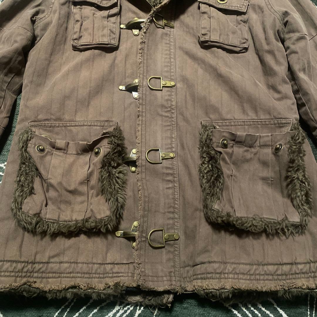 In the attic 00s fur mods coat y2k emo