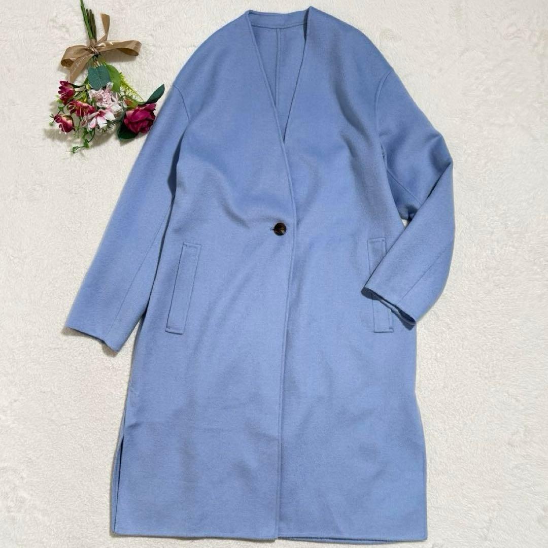 美品　23区 リバーロングコート　ダブルフェイス　ゆったり　完売　カシミア混