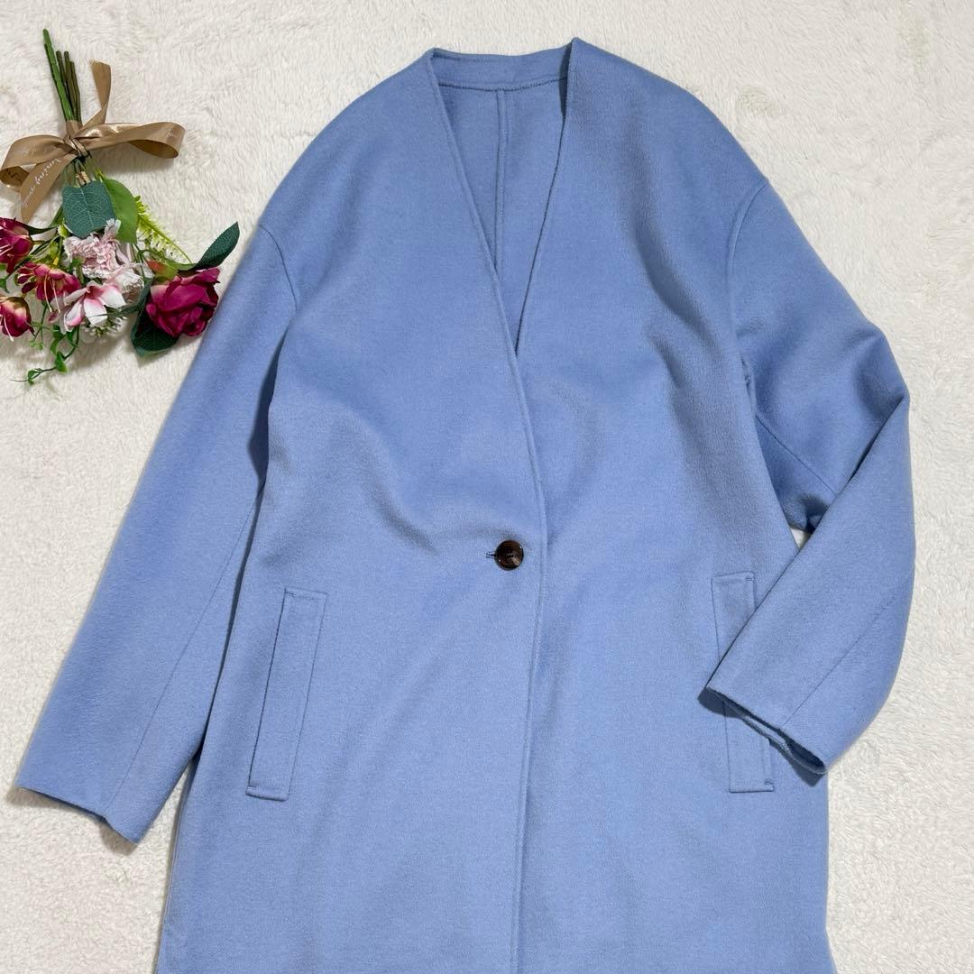 美品　23区 リバーロングコート　ダブルフェイス　ゆったり　完売　カシミア混