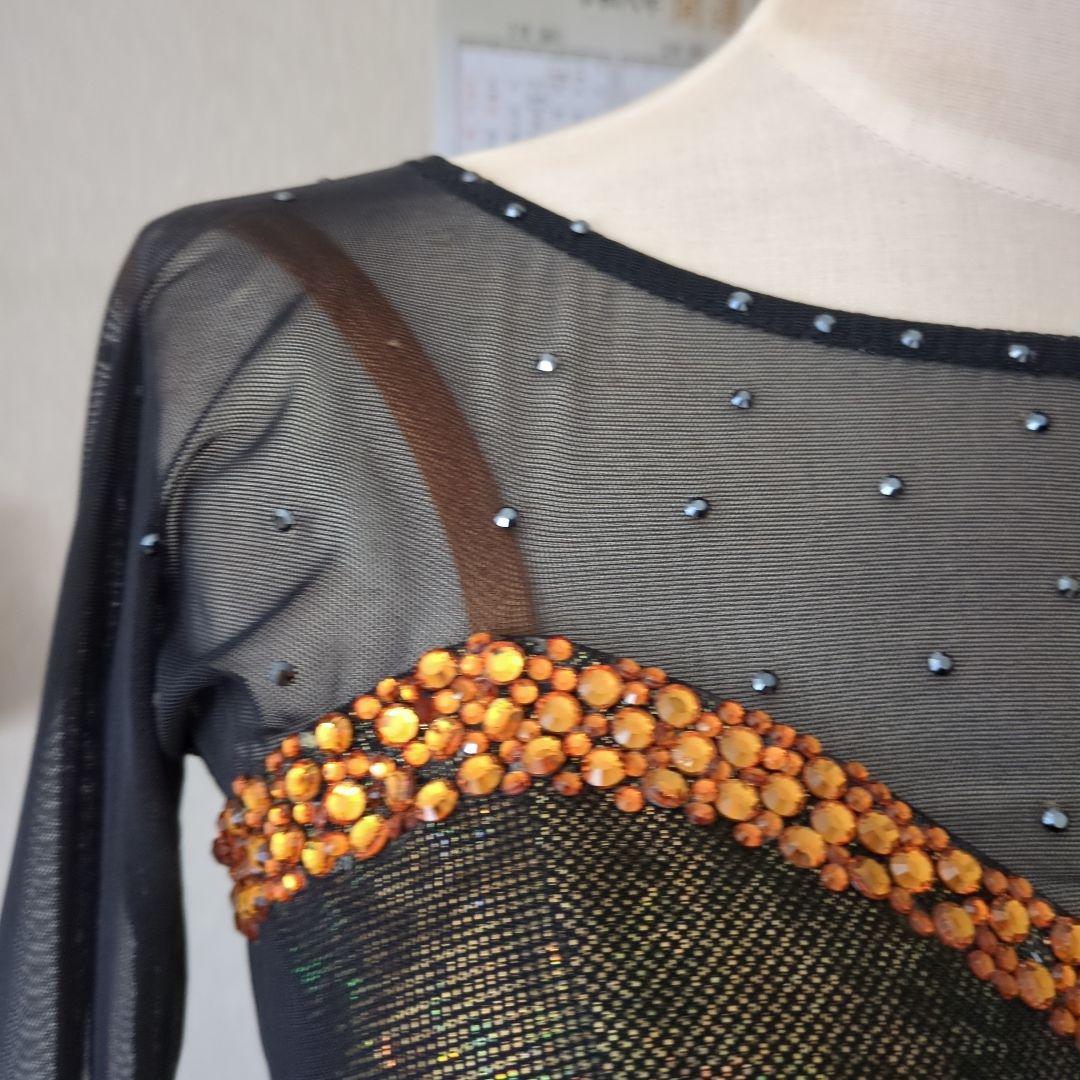 ma様専用品 タカダンス 社交ダンス用黒ドレス 長袖 スパンコール