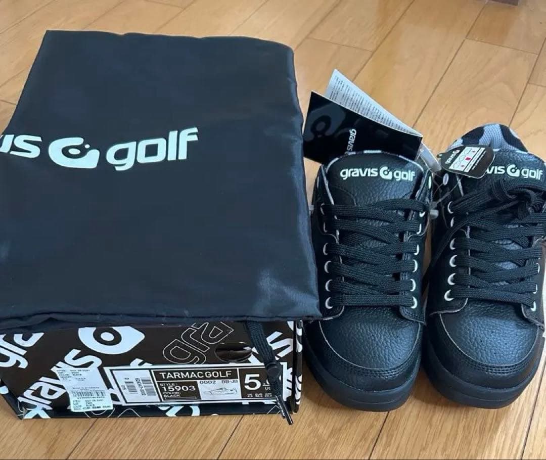 グラビス ゴルフ シューズ 23cm 15903 ブラック カモフラ柄 男女兼用