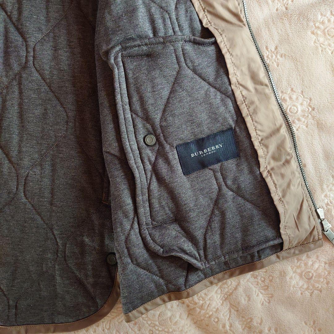 バーバリー　ダークブラウン キルティングインナー付きメンズミドルコート