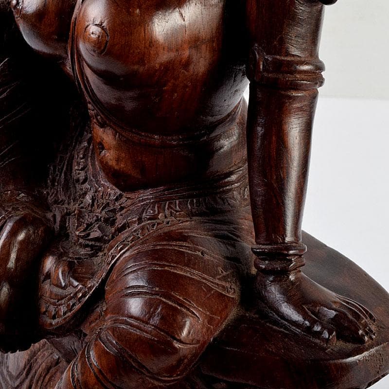 仏教美術 木彫 パールバティ像 置物 N 8904