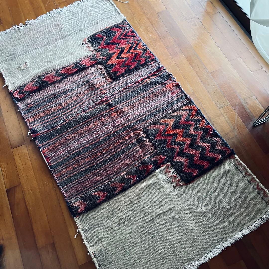 手織りアンティーク絨毯 トライバルラグ ヴィンテージ ギャッベ キリム 一点物