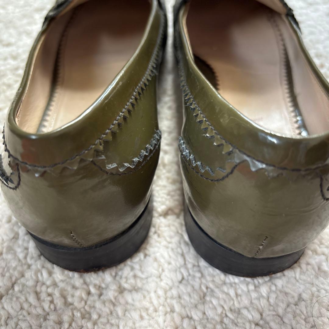 PRADA オリーブグリーン ローファー 361/2