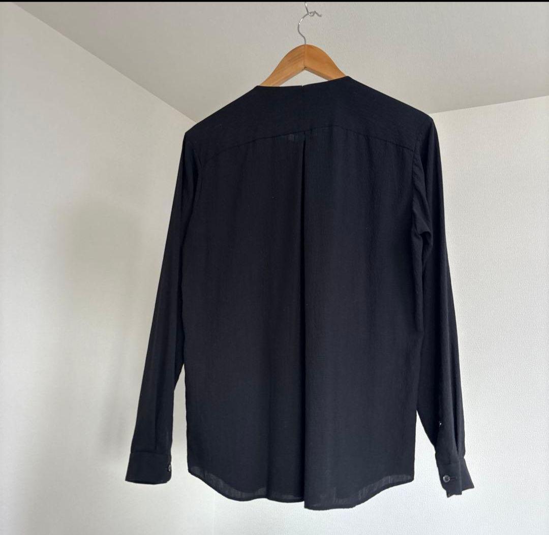 ETHOSENS エトセンス リネン ノーカラー レイヤードシャツ SIZE 2